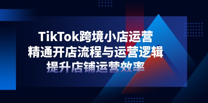 TikTok跨境小店运营，精通开店流程与运营逻辑，提升店铺运营效率-跃知万川