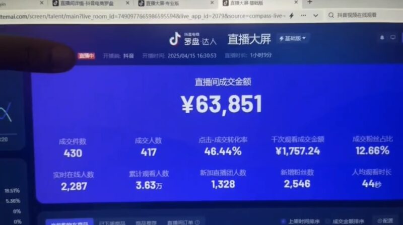 抖音破价直播，靠不露脸读稿子， 日入多张，100%起号-跃知万川