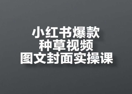 小红书爆款种草视频图文封面实操课，​开店、选品、引流、变现全流程-跃知万川