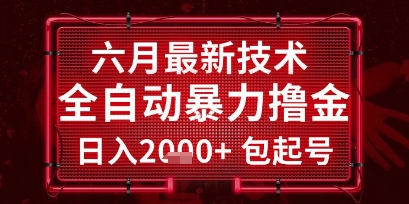 六月最新技术全自动暴力撸金，稳定日入2k+包起号，长期稳定【揭秘】-跃知万川