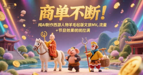 商单不断！纯AI制作西游人物羊毛毡版文旅MV，流量+节目效果统统拉满-跃知万川