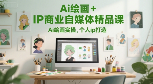 Ai绘画+IP商业自媒体精品课，Ai绘画实操，个人ip打造-跃知万川