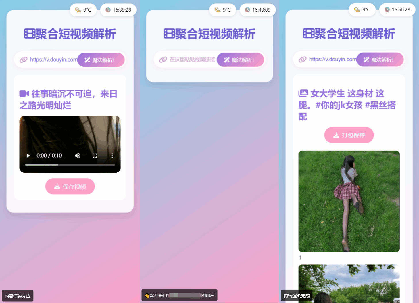 全新二次元聚合短视频解析去水印系统源码 自适应双端-跃知万川
