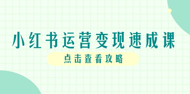 小红书运营变现速成课，账号搭建到暴力起号，个人IP全流程指南-跃知万川