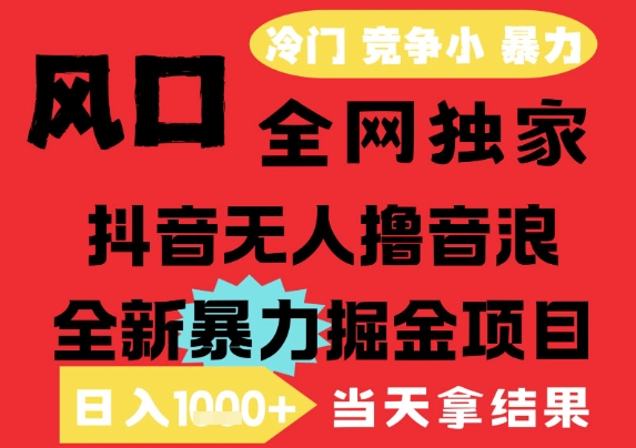 25年6月高爆抖音无人直播最新撸音浪掘金项目，解放双手小白可做，无脑日入1k+，门槛低【揭秘】-跃知万川