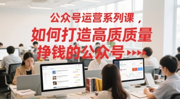 公众号运营系列课，如何打造高质量挣钱的公众号-跃知万川