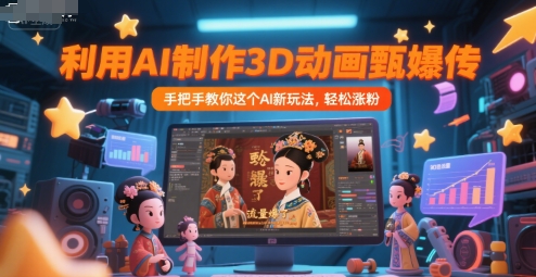 利用AI制作3D动画甄嬛传，流量爆了，手把手教你这个AI新玩法，轻松涨粉-跃知万川