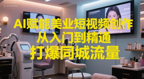 AI赋能美业短视频创作，从入门到精通，打爆同城流量，超级AI工具短视频实操落地-跃知万川
