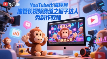 YouTube出海项目，油管长视频赛道之猴子达人秀制作教程-跃知万川