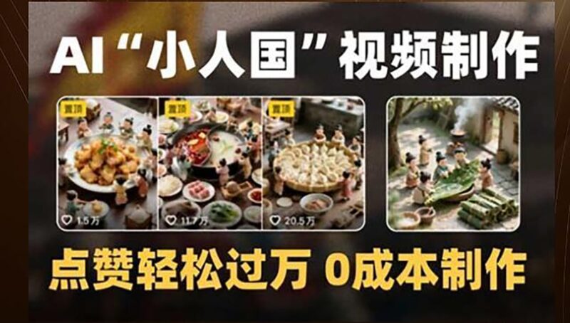 制作AI“小人国”微缩景观的短视频,点赞轻松过万,0成本制作-跃知万川