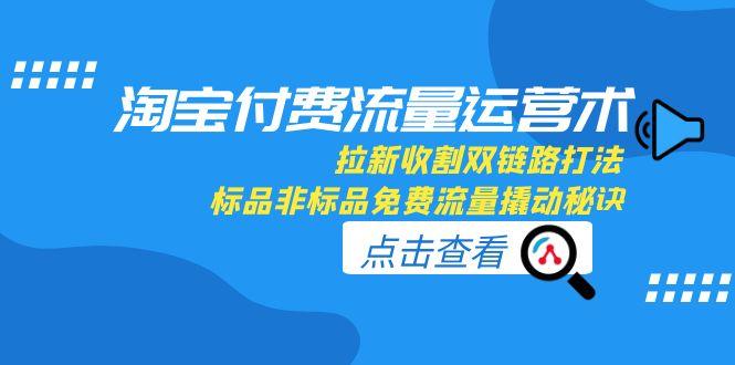 淘宝付费流量运营术，拉新收割双链路打法，标品非标品免费流量撬动秘诀-跃知万川