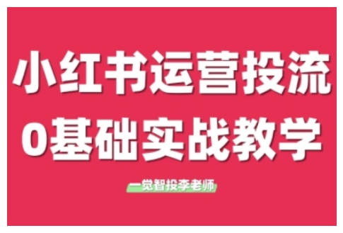 小红书运营投流，小红书广告投放从0到1的实战课，学完即可开始投放(更新)-跃知万川