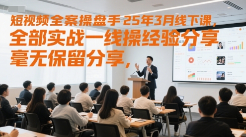 短视频全案操盘手25年3月线下课，全部实战一线操盘手经验分享，毫无保留分享，全是干货-跃知万川