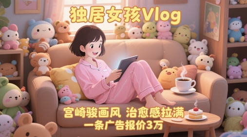 单个账号涨粉71W！用AI制作独居女孩Vlog，宫崎骏画风，治愈感拉满，一条广告报价3W-跃知万川