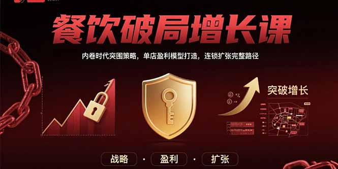餐饮破局增长课：内卷时代突围策略，单店盈利模型打造，连锁扩张完整路径-跃知万川