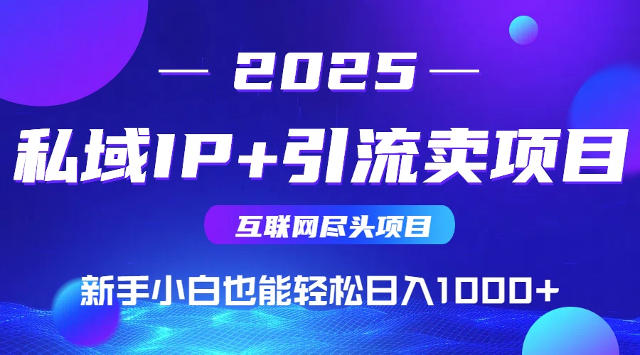 2025网创尽头项目，私域IP+引流，新手小白也能在家日入1000+-跃知万川