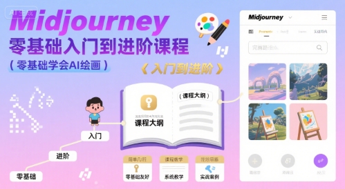 midjourney零基础入门到进阶课程，零基础学会AI绘画-跃知万川