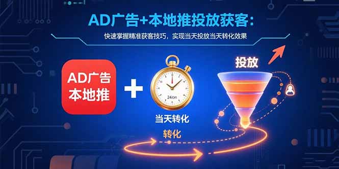 AD广告+本地推投放获客：快速掌握精准获客技巧，实现当天投放当天转化效果-跃知万川