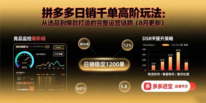 拼多多日销千单高阶玩法：从选品到爆款打造的完整运营链路(8月更新-跃知万川