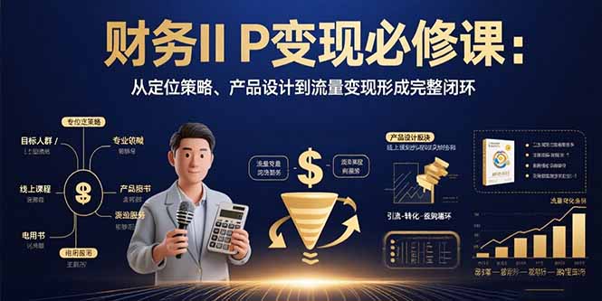 财务IP变现必修课：从定位策略、产品设计到流量变现形成完整闭环-跃知万川