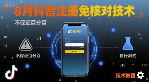 8月抖音注册免核对技术，不保证百分百，自测-跃知万川