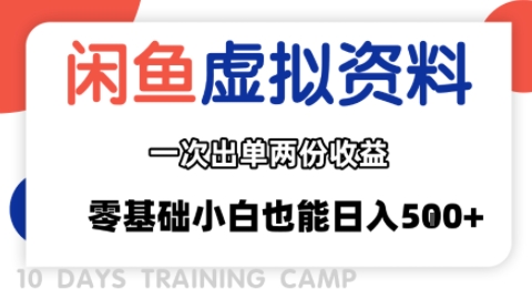 闲鱼虚拟资料新变现玩法，信息差项目，一次出单两份收益，无需囤货，可批量矩阵，零基础小白也能日入多张-跃知万川