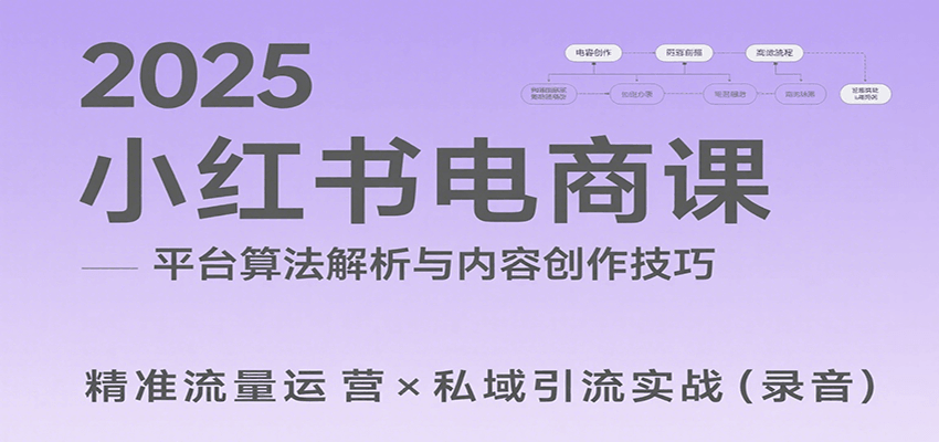 2025小红书电商课：解析算法，创作高转化内容，助力卖家获取流量实现变现(录音)-跃知万川