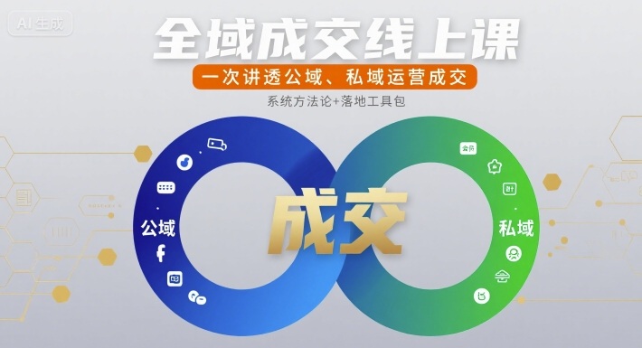 全域成交线上课，一次讲透公域、私域运营成交-跃知万川