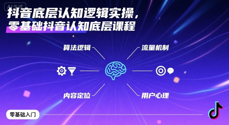 抖音底层认知逻辑实操，零基础抖音认知底层课程-跃知万川