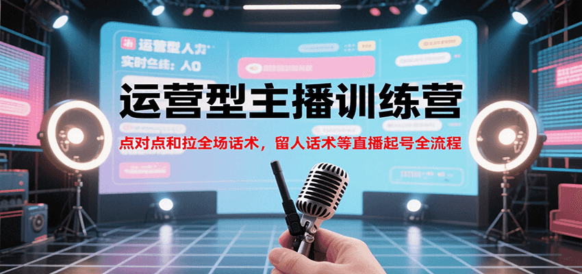 运营型主播训练营，点对点和拉全场话术，留人话术等直播起号全流程(更新8月)-跃知万川