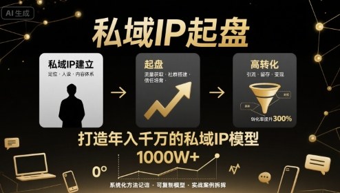 私域IP起盘，私域ip建立、起盘、高转化，打造年入千万的私域ip模型-跃知万川