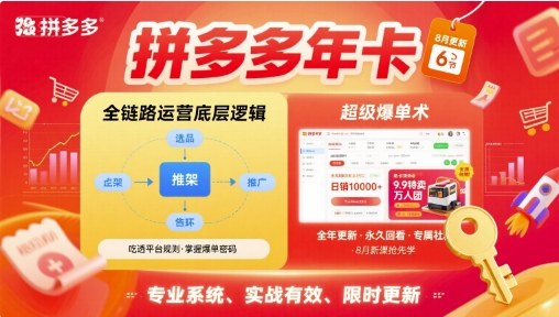 拼多多年卡【8月更新6节】拼多多全链路运营底层逻辑，超级爆单术-跃知万川
