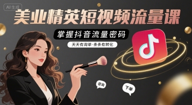 美业精英短视频流量课，掌握抖音流量密码，天天有询单，条条有转化-跃知万川
