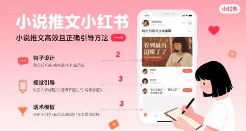 小说推文小红书高转化引导方法实操课，小说推文高效且正确引导方法-跃知万川