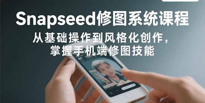 Snapseed修图系统课程：从基础操作到风格化创作，掌握手机端修图技能-跃知万川