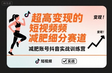 超高变现的短视频减肥细分赛道，减肥账号抖音实战训练营-跃知万川