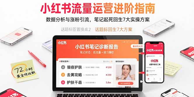 小红书流量运营进阶指南，数据分析与涨粉引流，笔记起死回生7大实操方案-跃知万川