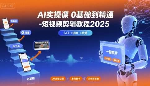 AI实操课0基础到精通-短视频剪辑教程2025-跃知万川