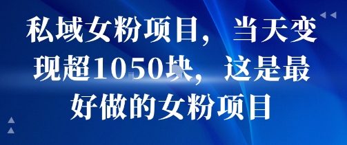 私域女粉项目，当天变现超1k，这是最好做的女粉项目，可放大操作-跃知万川