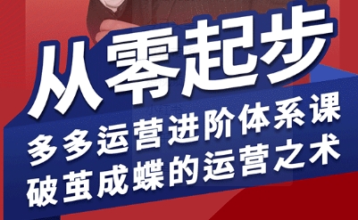 拼多多运营进阶系统课，从零起步，多多运营进阶体系课，破茧成蝶的运营之术-跃知万川