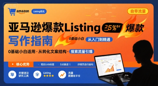 亚马逊爆款Listing写作方法，亚马逊0基础小白也能写爆款自带流量的Listing-跃知万川