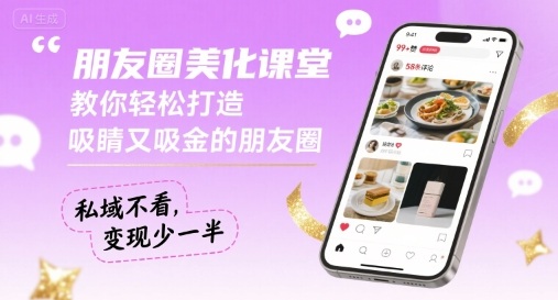 朋友圈美化课堂，教你轻松打造，吸睛又吸金的朋友圈，私域不看，变现少一半-跃知万川