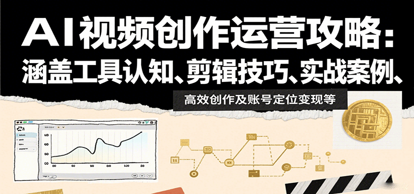 AI视频创作运营攻略：涵盖工具认知、剪辑技巧、实战案例、高效创作及账号定位变现等-跃知万川