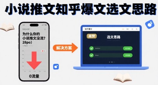 为什么你的小说推文没流量？小说推文知乎爆文选文思路-跃知万川