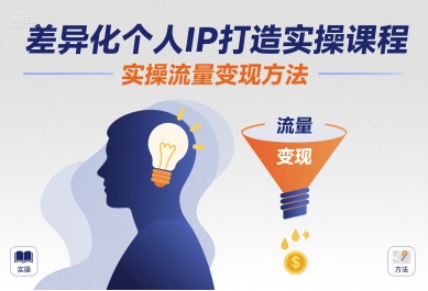 差异化个人IP打造实操课程，实操流量变现方法-跃知万川