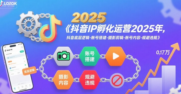 抖音IP孵化运营2025年，抖音底层逻辑-账号搭建-摄影剪辑-账号内容-规避违规-跃知万川