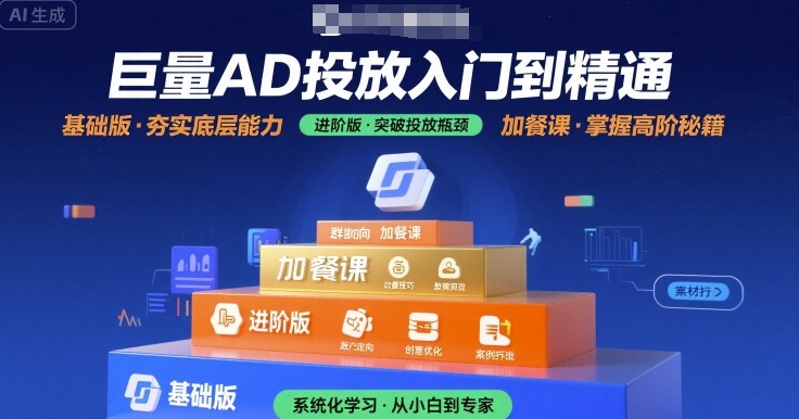 巨量AD投放入门到精通，基础版+进阶版+加餐课-跃知万川