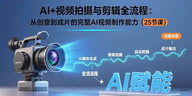 AI+视频拍摄与剪辑全流程：从创意到成片的完整AI视频制作能力(25节课-跃知万川