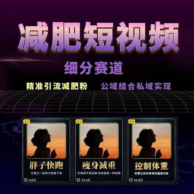 图片[2]-减肥短视频运营实战课：含素材制作、剪映教学，讲精准引流、变现设计与内容模板技巧-跃知万川