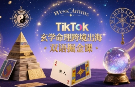 TikTok玄学命理跨境出海双语掘金课，手把手教你用命理知识精准直击海外用户痛点-跃知万川